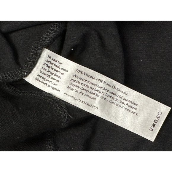 Eileen Fisher Black Pull On Pants Viscose Nylon Spandex Straight Leg Sizs Large - Picture 9 of 10